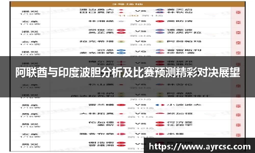 阿联酋与印度波胆分析及比赛预测精彩对决展望